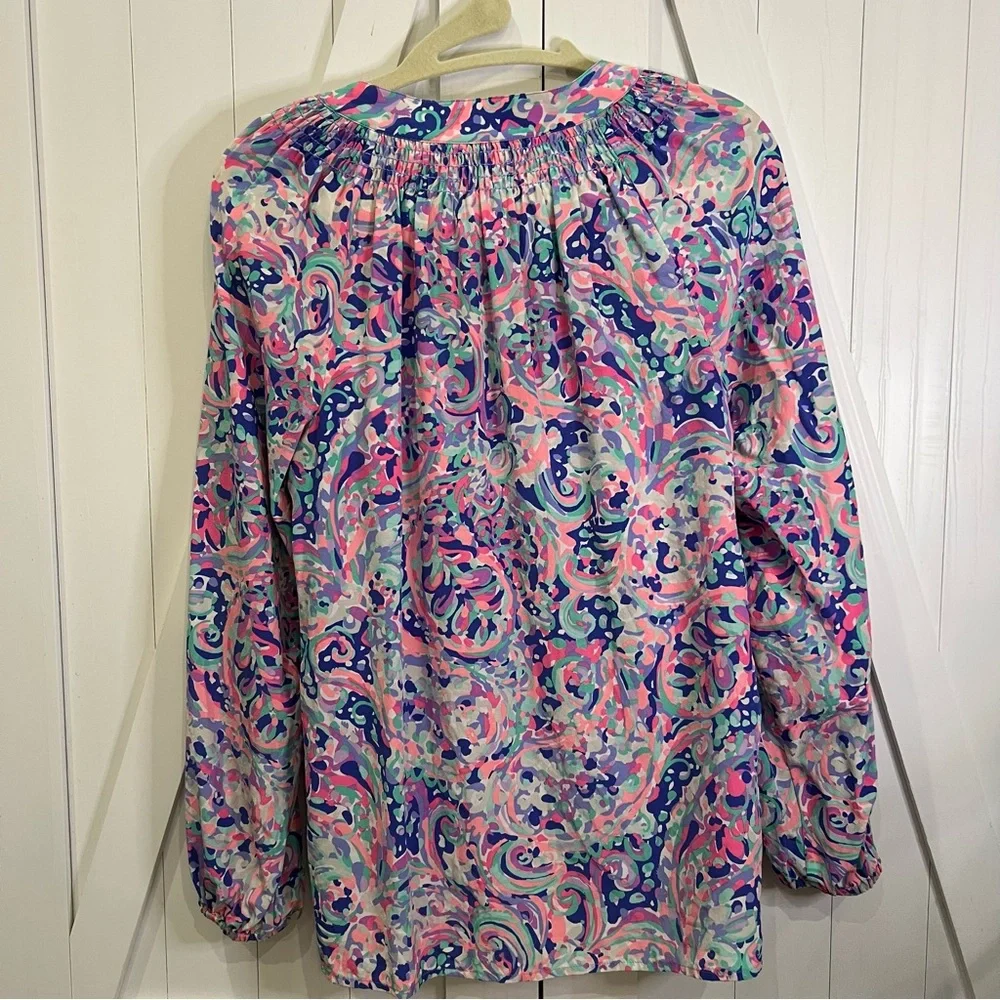Lilly Pulitzer Elsa Silk Long Sleeve Blouse